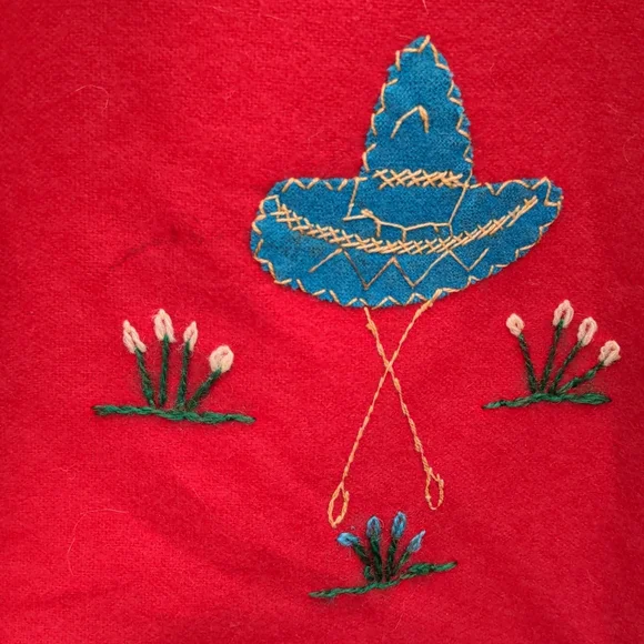 Handmade embroidered vintage wool blazer from Mexico. 40s/50s - Picture 8 of 10